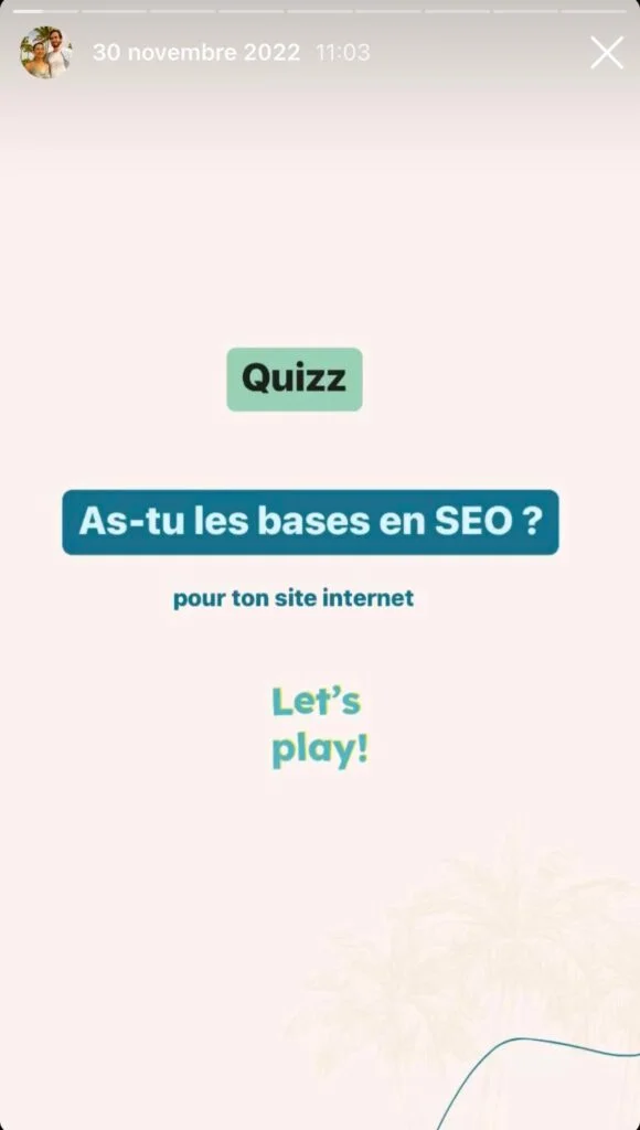 idée de story instagram quiz