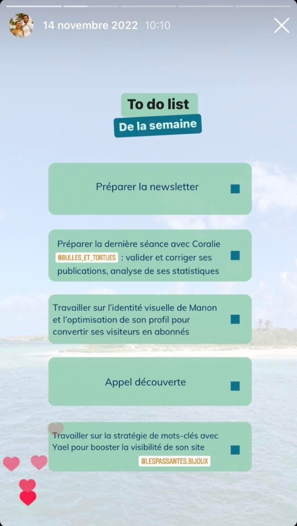 idée de story instagram la todolist