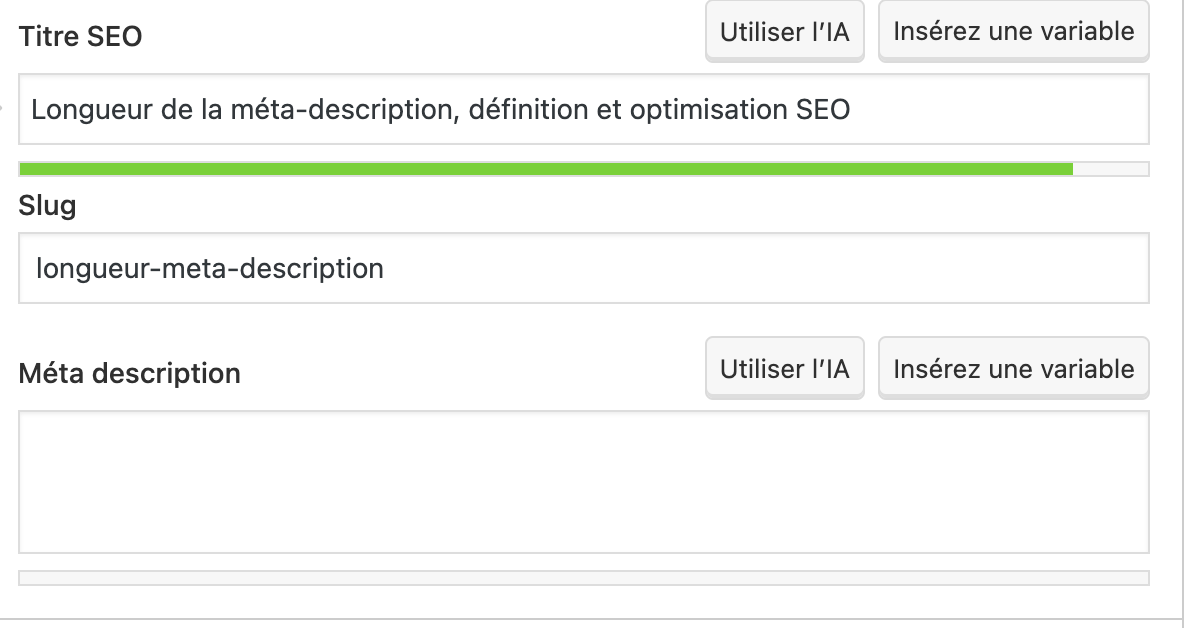 méta description avec Yoast