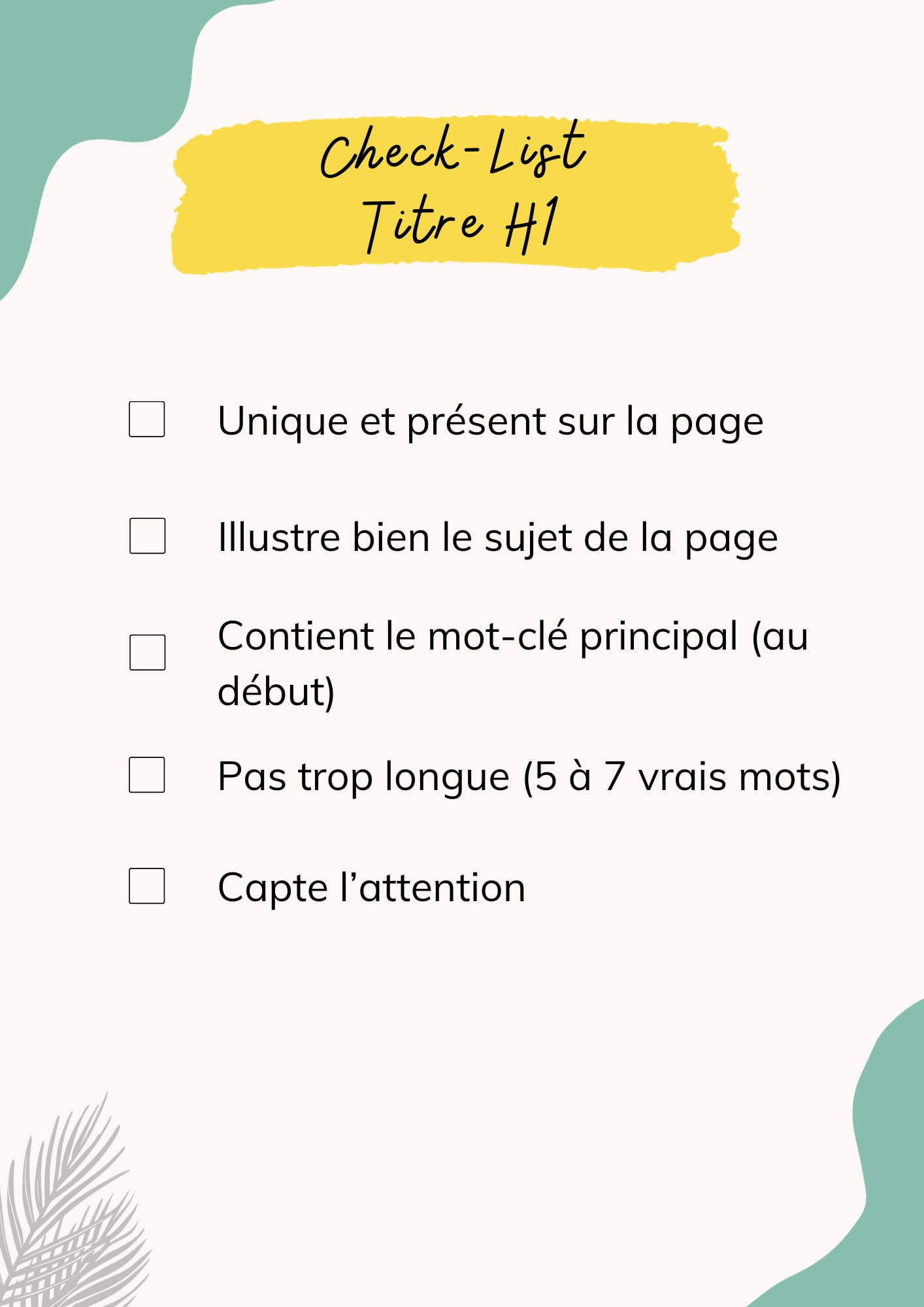 Check-List titre H1