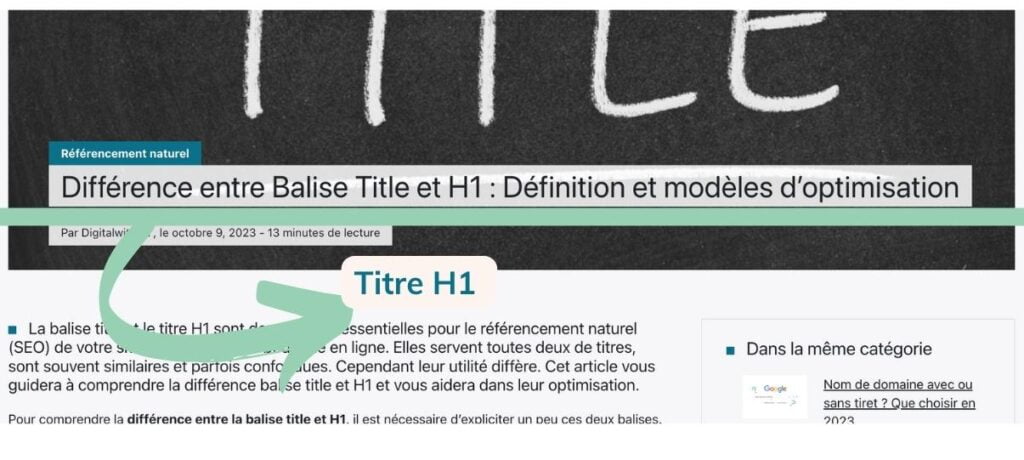 C'est quoi une balise H1